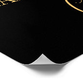 30. Geburtstag schwarzer Goldleoparden Poster (Ecke)