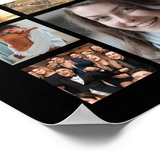 30. Geburtstag Schwarzes Gold 100 FotoCollage Poster (Ecke)