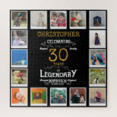 30. Geburtstag Schwarzes Gold FotoCollage Puzzle (Vertikal)