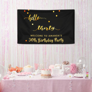 30. Geburtstag schwarzes Gold hello 30 Skriptname Banner