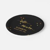 30. Geburtstag schwarzes Gold hello 30 Skriptname Pappteller (Schrägansicht)