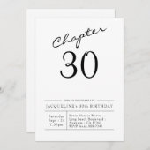 30. Geburtstag, Script 30 Party Einladung (Vorne/Hinten)