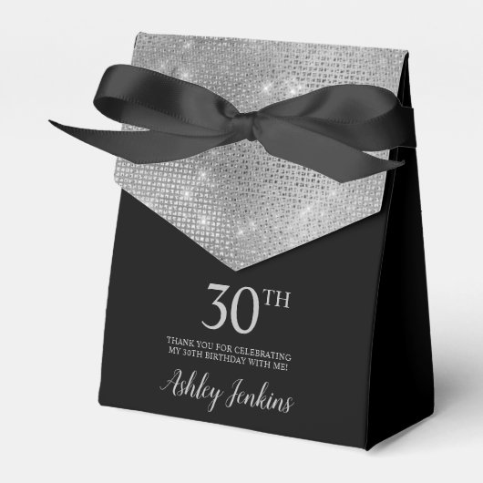 30. Geburtstag Silber Dankeschön-Geschenkbox Geschenkschachtel (Vorderseite)