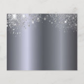 30. Geburtstag Silber Glitzer Save the Date Karte (Rückseite)