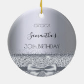 30. Geburtstag Silberbogen Name Keramik Ornament (Hinten)