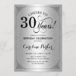 30. Geburtstag - SilberDamaskus Einladung<br><div class="desc">Einladung zum 30. Geburtstag. Elegantes Vintages Imitat silberfarbenes Design mit Damast-Muster. Enthält Skript-Schriftart. Feiert bis 30 Jahre! Kann in jedem Alter personalisiert werden! Nachricht,  wenn Sie weitere Anpassungen benötigen.</div>