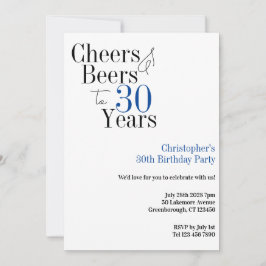30. Geburtstag Simple Cheers Beers Party Einladung