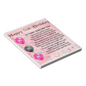 30. Geburtstag Sister Gedicht Notizblock (angewinkelt)