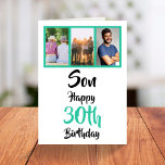 30. Geburtstag Son Green Modern Foto Collage Karte<br><div class="desc">Legen Sie ein Lächeln auf das Gesicht mit dieser personalisierten 3-Foto Collage 30. Geburtstagskarte für Ihren Sohn. - Klicken Sie einfach, um dieses Design 🔥 Meine Versprechen zu personalisieren - Dieses Design ist einzigartig und ist mit Ihnen im Hinterkopf 🙏 Danke, dass Sie mein kleines Unternehmen unterstützt haben - Wenn...</div>