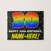 30. Geburtstag — Spaß, farbenfrohe Musiksymbole & 
