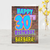 30. Geburtstag - Spaß, Urban Graffiti Inspiriert L Karte (Gelbe Blume)