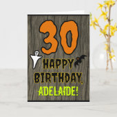 30. Geburtstag: Spooky Halloween Theme, Individuel Karte (Gelbe Blume)