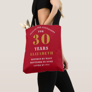 30. Geburtstag Standards Red Gold Ihren Namen hinz Tasche
