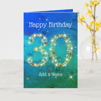 30. Geburtstag - Startnummern - Blau grün - Alter Karte