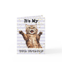 30. Geburtstag Super Niedlich Tabby Cat Card