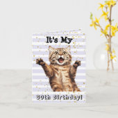 30. Geburtstag Super Niedlich Tabby Cat Card Karte (Gelbe Blume)
