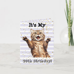 30. Geburtstag Super Niedlich Tabby Cat Card Karte