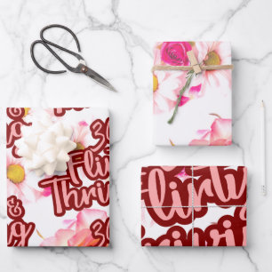 30. Geburtstag Thirty Flirty and Thriving Lustig P Geschenkpapier Set