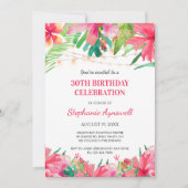 30. Geburtstag Tropische String Lights Hawaiian Einladung (Vorderseite)