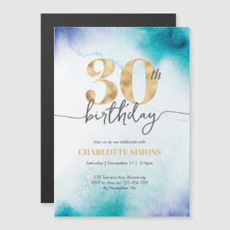 30. Geburtstag Türkis Magnetische Einladung