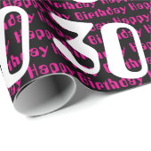 30. Geburtstag Typografie Custom Age Geschenkpapier (Rolleneckpunkt)