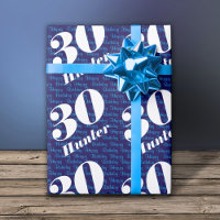 30. Geburtstag Typografie Navy