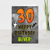 30. Geburtstag: unheimliches Halloween Thema + Ind Karte (Vorderseite)