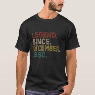 30. Geburtstag Vintag Retro Dezember 1990 Geschenk T-Shirt