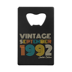 30. Geburtstag Vintag September 1992 Limited Edtn. Geldbeutel Flaschenöffner