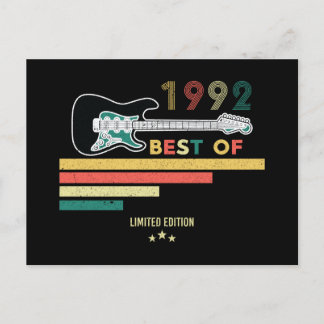 30. Geburtstag Vintage Gitarre Lover Best of 1992 Einladungspostkarte