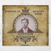 30. Geburtstag Vintage Retro-Krone Hinzufügen Ihre Bierflaschenetikett (Einzelnes Label)