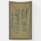 30. Geburtstag von aquamarinen Goldfrauen Banner (Vertikal)