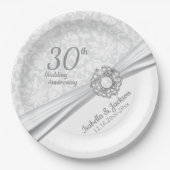 30. Geburtstag von Pearl Jewel Wedding Pappteller (Vorderseite)