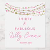 30. Geburtstag Weinflasche Etikett Custom (Einzelnes Label)