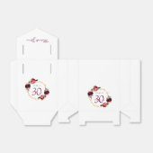 30. Geburtstag weiß bordeauxrot Blume geometrisch Geschenkschachtel (Ungefaltet)