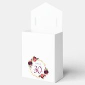 30. Geburtstag weiß bordeauxrot Blume geometrisch Geschenkschachtel (Geöffnet)