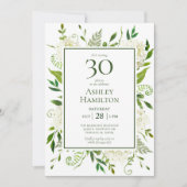 30. Geburtstag Weißer Hydrangeas Einladung (Vorderseite)