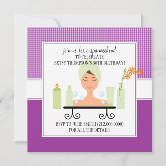 30. Geburtstag Wellness-Center Weekend Einladung w (Vorderseite)