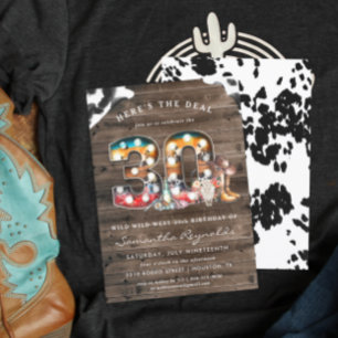 30. Geburtstag   Wild West Cowboy Einladung