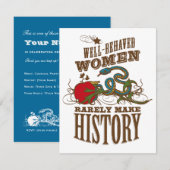 30. Geburtstag - Wilde Frauen machen Geschichte Einladung (Vorne/Hinten)