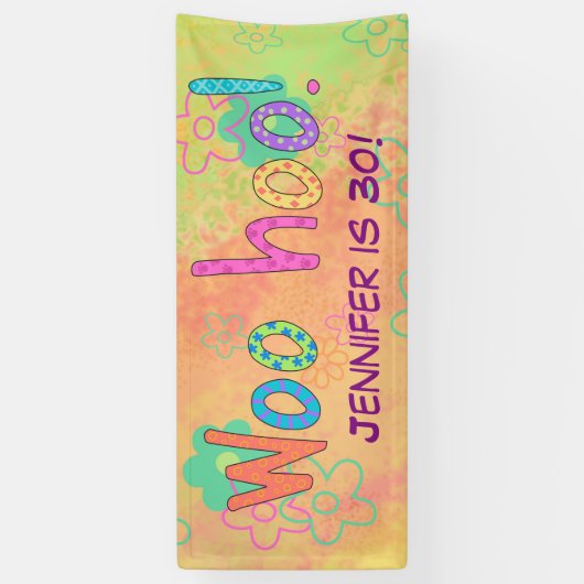 30. Geburtstag WooHoo Personalisierter Banner (Vertikal)