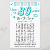 30. Geburtstag Word Search Game (Vorderseite)