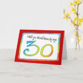 30. Geburtstag Worte der Weisheit Karte (Gelbe Blume)