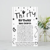 30 Geburtstag Wortsuche (Stehend Vorderseite)
