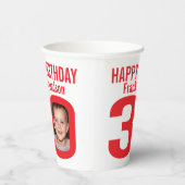 30. Geburtstag Zoll zwei Foto rot weiß Pappbecher (Rechts)