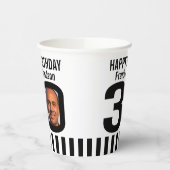 30. Geburtstag Zoll zwei Foto Schwarz-weiß Pappbecher (Links)