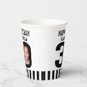 30. Geburtstag Zoll zwei Foto Schwarz-weiß Pappbecher (Rechts)