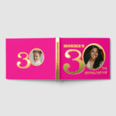 30. Geburtstag zwei Fotos heiß rosa Gold Gästebuch (Voll)