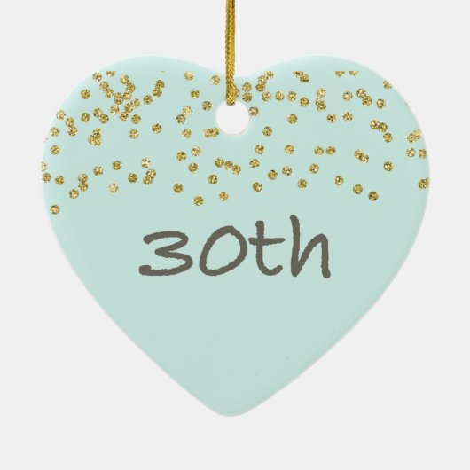 30. GeburtstagConfetti Keramikornament (Hinten)