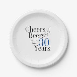30. Geburtstags-Biere und Gewürze Typografie-Party Pappteller